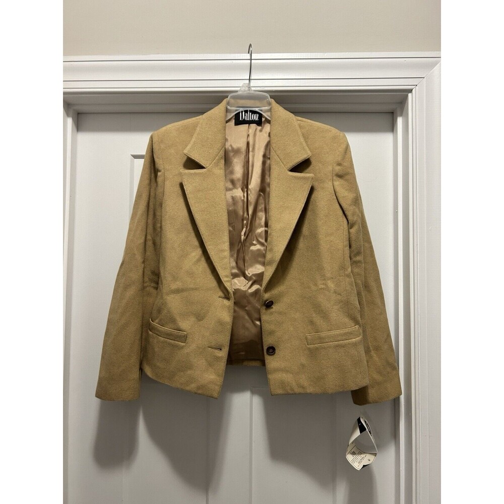 New Vintage Dalton Womens Blazer Jacket Wool Camel Blend Beige Tan Size 14 Brown